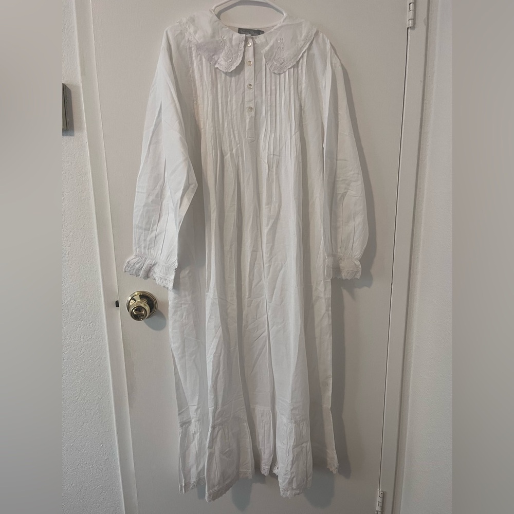 Victorian Classics Sleepwear White Cotton Gown Nightgown Pajamas XL
